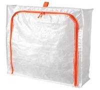 IKEA PARKLA Lot de 10 valises de rangement en polypropylène, 55 x 49 x 19 cm, blanches, pliables à plat, parfaites pour la literie, les vêtements, les chaussures, les décorations saisonnières