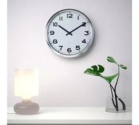 Ikea PUGG - Horloge Murale, Acier Inoxydable chromé