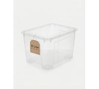 IKEA Samla Boîte de rangement avec couvercle - 22L avec couvercle, boîtes empilables transparentes - Boîtes de rangement robustes - Grandes boîtes de rangement pour le ménage et le sous-sol - LxlxH