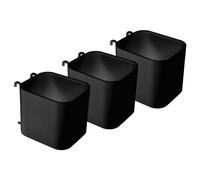 IKEA SKADIS 405.699.24 Lot de 3 boîtes de rangement à couvercle ouvert (compatible avec planche à perforer Skadis), noir, 7,5 x 9,5 x 8 cm, acier