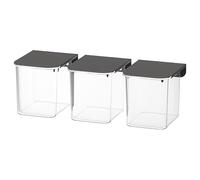 Ikea Skadis 803.469.22 Lot de 3 boîtes avec couvercle Gris