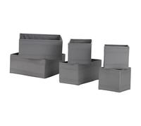 IKEA SKUBB Lot de 6 boîtes Gris foncé