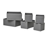 IKEA SKUBB Lot de 6 boîtes Gris foncé