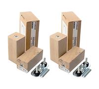 IKEA STUBBARP (BESTA) Pieds en bois massif effet chêne teinté blanc - Lot de 4