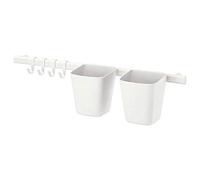 Ikea Sunnersta Rail avec 4 crochets et 2 conteneurs Blanc Longueur 60 cm