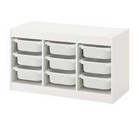 Ikea TROFAST - Boîte de rangement avec boîte (99 x 44 x 56 cm), couleur blanc et blanc