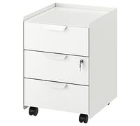 IKEA Trotten Meuble à 3 tiroirs sur roulettes Blanc