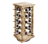 Ikee Design Tour à bijoux rotative exquise - Finition bois naturel - Présentez et organisez votre collection avec 42 crochets - Présentoir facile à boucles d'oreilles - 5 barres sur chaque face pour