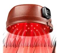 iKeener lllt Casque Laser pour Repousse Cheveux, 660nm & 850nm Sans fil Casquette Lumière Rouge Cheveux pour Pousse Cheveux, Dispositifs pour la repousse des cheveux Femme Homme (Marron)