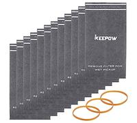 iKEEPOW Lot de 12 sacs filtrants compatibles avec les aspirateurs Craftsman de 2 à 2,5 gallon Shop Vacuum et Powerhead Bucket Vac, 12 sacs + 4 bandes de maintien