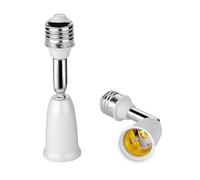 iKefe Lot de 2 adaptateurs d'extension de douille d'ampoule E26/E27, flexible à 180 degrés, culot E26/E27 vers E26/E27 à E26/E27