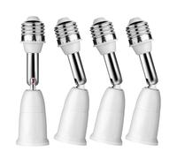 iKefe Lot de 4 adaptateurs d'extension de douille d'ampoule E26/E27 à E26/E27 à E26/E27 - Base moyenne réglable à 180 degrés