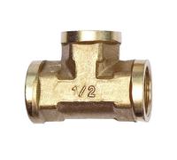 IkErna 1 Pièce Deerie Pneumatique Raccord de Tuyau En Laiton, Filetage Mâle/Femelle 1/8", 1/4", 3/8", 1/2", Bsp, Raccords En T En Cuivre, Adaptateur Pour Eau, Huile Et Gaz/Female-F-F/1.2Inch
