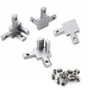 IkErna 4 Set Silver All Series 3-Way End Corner Bracket Connector With Screws,For Standard T Slot Aluminum Extrusion/4 Set Sier-4040