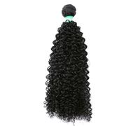 IkErna Extensions de Cheveux Afro Crépus Bouclés, Couleur, 20 À 76 Cm, 100 G, Tissage Synthétique Résistant À La Chaleur, Pour Femmes/#1B/26 Inches 1 Bundle