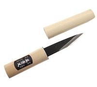 Ikeuti Couteau Artisanal Kiridashi Katana Lame Carbone Menuiserie Ebénisterie Bois- Forgé Main au Japon (Noire, 120 mm)