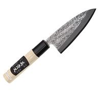 Ikeuti Couteau Deba Japonais Artisanal Kozabe Lame Martelée Forgé Main 10,5cm (4 Tailles Disponibles)