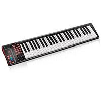 iKeyboard 5X ICON Contrôleur Clavier 49 touches USB Fader tactile LED rétroéclairé et encodeur rotatif avec anneau, Comprend Cubase LE et logiciel d'enregistrement gratuit, Noir