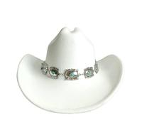 IKFGTJRE Chapeau de Cowboy Rose Chapeau de cowboy Fedora, Double concave, chaîne Concho, large bord, équitation Pour les fêtes(Color 08)