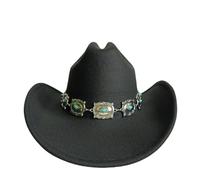 IKFGTJRE Chapeau de Cowboy Rose Chapeau de cowboy Fedora, Double concave, chaîne Concho, large bord, équitation Pour les fêtes(Color 10)