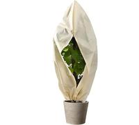 IKFGTJRE Housse Hivernage Plante Couvertures antigel for Plantes d'extérieur avec Fermeture éclair et Cordon de Serrage, idéales for Les arbustes en Pot Hiver(Off-White,0.9mx1.5m)