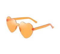 IKFGTJRE Lunette de Soleil Lunettes De Soleil Coeur De Pêche Lunettes De Soleil D'amour Couleur Gelée Coeur Sans Monture Lunettes Une Pièce Lunettes De Couleur Éblouissante(14)