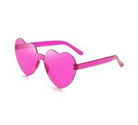 IKFGTJRE Lunette de Soleil Lunettes De Soleil Coeur De Pêche Lunettes De Soleil D'amour Couleur Gelée Coeur Sans Monture Lunettes Une Pièce Lunettes De Couleur Éblouissante(22)