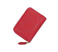 IKFGTJRE Porte Carte de Crédit Portefeuille for Femme, Petit Format, Creux, Court, en Cuir de Vache, Porte-Cartes de crédit, Porte-Noms, Organiseur de Poche, Porte-Monnaie, téléphone(Red)