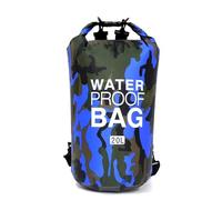 IKFGTJRE Sac Étanche Imperméable Sac étanche Portable Camouflage for Rafting, plongée, Natation, Trekking, 2/5/10/15/20/30 L, revêtement PVC(20L Blue)