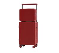 IKFGTJRE Valise Moyenne Ensemble de Bagages 20 + 14 "24 + 14", avec Serrure Porte-gobelet, Roues à 360 °, Crochet Pied latéral, Valise PC + ABS, étui Voyage pour Voyager(Red,24 inches)