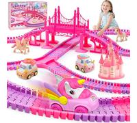 iKidiki Cadeau Fille 3 4 5 6 7 8 Ans Anniversaire, Circuit Voiture Enfant Licorne Jouet Fille 3 4 5 6 7 8 Ans Circuit Voiture Electrique Jeu Filles 3-8 Ans Train Electrique Enfant Cadeau Noël 3-8 Ans