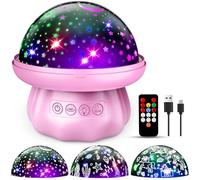 iKidiki Cadeau Fille 3 4 5 6 7 8 Ans, Sirène Licorne Projecteur Ciel Etoile Rechargeable Jouet Fille 3 4 5 6 7 8 Ans Decoration Chambre, 360°Rotation Telecommandé Veilleuse Enfant Lampe de Chevet
