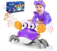 iKidiki Crabe Jouet Bébé 1-4 Ans, Cadeau Fille, Crabe Qui Marche, Jouet Montessori 6-12 Mois, Jeu Bébé, Jouets Musicaux