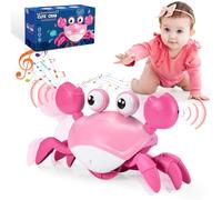 iKidiki Jouet Fille 1 2 3 4 Ans, Crabe Jouet Bebe 1 2 3 4 Ans Cadeau Fille 1 2 3 4 Ans Crabe Qui Marche Bebe Jouet Montessori Bebe 6-12 Mois Jeu Bebe 1 2 Ans Cadeau Bébé 1 2 Ans Jouets Musicaux