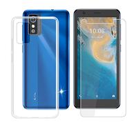 Ikiiqii Coque pour ZTE Blade L9 Cover Case Étui Souple Silicone Transparent TPU Housse + HD Haute qualité Verre trempé écran Film Protection écran