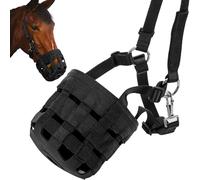 IKILEOGY Muselière de pâturage ventilée durable avec licol détachable attaché - Muselière légère pour cheval - Favorise le pâturage naturel - Restreint la prise de nourriture - Muselière rembourrée -