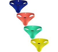 iKingsky Culotte Brésilienne Dos Moitié Dos Bikini Sous-vêtements Sexy Taille Basse Demi Slip Culotte Hanche pour Hommes, Lot de 4, M