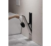IKITRAEE Porte-brosse WC encastré en acier inoxydable noir mat - Niche murale invisible pour salle de bain, porte carrelée, rangement fermé, sûr et hygiénique, peu encombrant (45 x 12 x 12 cm)