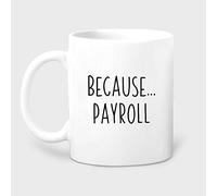 IKJHG Mug Because Payroll, cadeau de ressources humaines, cadeau pour directeur des ressources humaines, cadeau pour comptable CPA, cadeau pour coordonnateur de la paie 325 ml