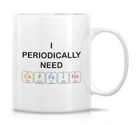 IKJHG Mug humoristique pour professeur de chimie - I Periodically Need Caffeine - Tasse à café en céramique de 325 ml - Cadeau humoristique pour professeur de science, professeur de chimie, éducateur