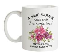 IKJHG Tasse à café « I'm Outta Here » - Cadeau de départ à la retraite pour femme 2024 - Cadeau amusant pour maman, sœur, infirmière, enseignante, collègue, amie - 325 ml