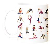IKJHG Tasse à café Yoga Pose - Cadeau de fête des mères - Mug Girl Power - Tasse à café inspirante - Cadeau de yoga - Cadeau positif pour le corps - 325 ml