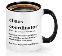 IKJHG Tasse pour coordinateur du chaos, cadeau de bureau pour collègues, tasse de coordinateur de bureau, tasses à café pour femme, cadeau pour enseignant/collègue/patron pour femme, 325 ml