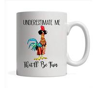 IKJHG Underestimate Me That'll Be Fun, Chicken HEI HEI Funny - Tasse à café pleine enveloppe blanche 325 ml