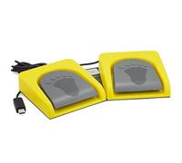 iKKEGOL Double interrupteur USB à pédale de contrôle de jeu vidéo personnalisé avec clé multimédia HID pour Push to Talk Jaune