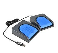 iKKEGOL Pédale de commande à double interrupteur USB 2022 - Programme de pédale à 2 touches - Clavier d'ordinateur personnalisé - Souris - Action HID (pédale bleue)
