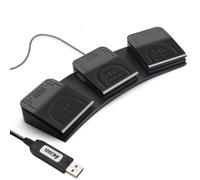 iKKEGOL Triple pédale USB améliorée - Interrupteur mécanique - Contrôle 3 touches - Programme de pédale personnalisé - Clavier d'ordinateur - Souris programmable - Transcription de jeu - Musique