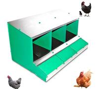 IKLOB® Pondoir à Poule Vert 3 Compartiments - pour la Ponte de 12 à 14 Poules - Nid de Ponte spacieux avec Trois Grandes Ouvertures - Idéal pour poulailler et récupération des œufs