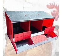IKLOB® Pondoir pour Poules Rouge - Nid de Ponte 3 Compartiments très spacieux - Jusqu’à 14 Poules - Récupération Automatique des œufs - Résistant extérieur/intérieur - Montage Facile