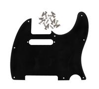 IKN 8 Trous 1 pli Noir TL Pickguard Plaque de Protection de Trou de Cou à Bobine Unique avec vis de Montage pour Remplacement de Plaque de TL Te Standard US/Mexicain